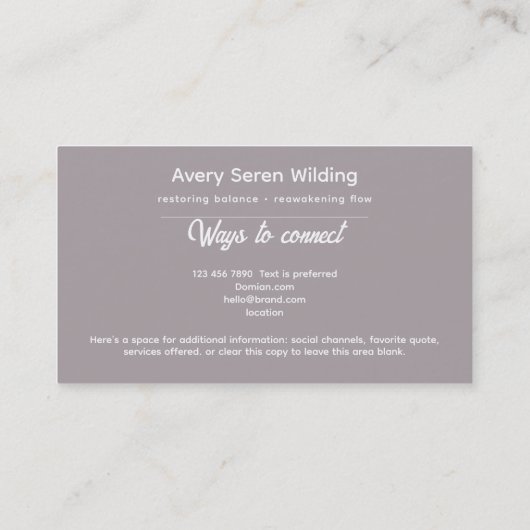 Sacred Axis | Third Eye Design 名刺 (裏面)