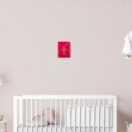 Sacred Crimson: Embroidered Orthodox Cross ポスター