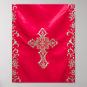 Sacred Crimson: Embroidered Orthodox Cross ポスター (正面)