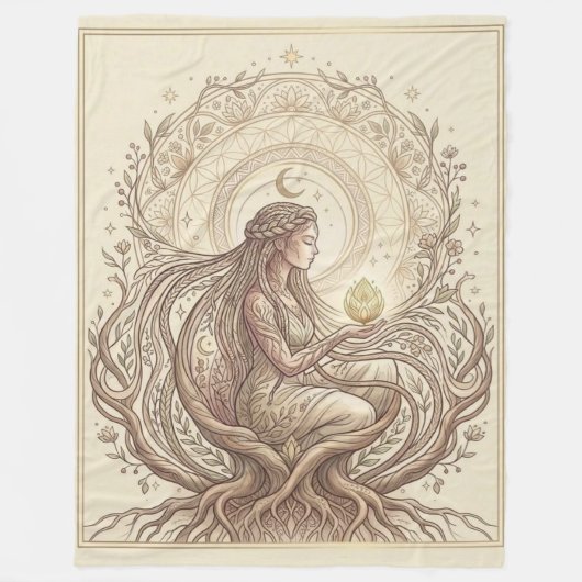Sacred Earth Mother フリースブランケット (正面)