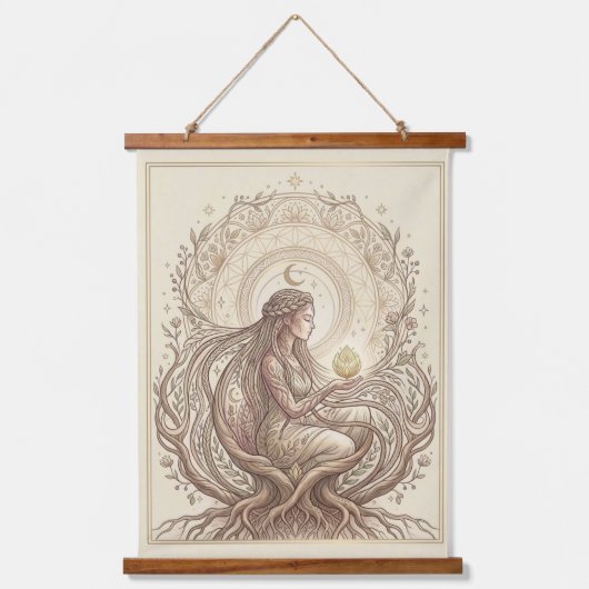 Sacred Earth Mother 吊り下げ型タペストリー (正面)