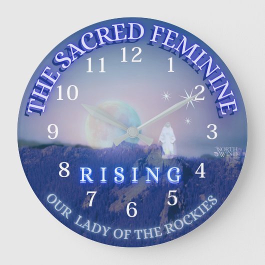 Sacred Feminine Rising - Mother Mary Wall Clock ラージ壁時計 (正面)