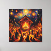 Sacred Fire Beneath the Starry Night キャンバスプリント (正面)