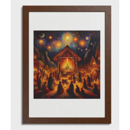 Sacred Fire Beneath the Starry Night フォトプリント