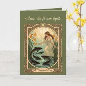 Sacred Fish of Saint Dwynwen's Well in Wales カード (黄色い花)