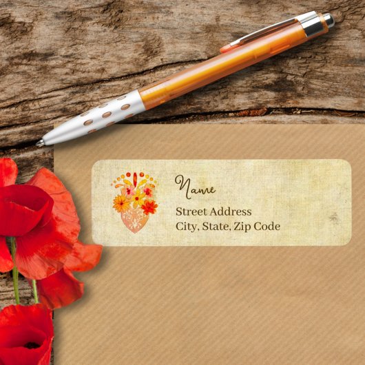 Sacred Floral Heart Mexican Baroque Grace ラベル