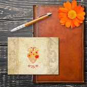 Sacred Floral Heart Mexican Baroque Muse ノートカード