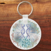 Sacred Geometry DNA Helix Crystal Science Art キーホルダー (正面)