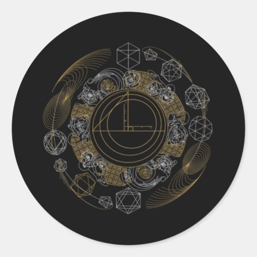 Sacred Geometry Golden Ratio Sticker | Mystic Math ラウンドシール (正面)