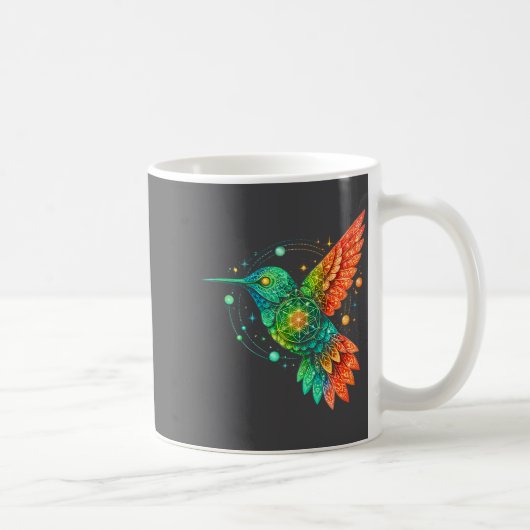 Sacred Geometry Hummingbird Mystic Celestial Desig コーヒーマグカップ (右)