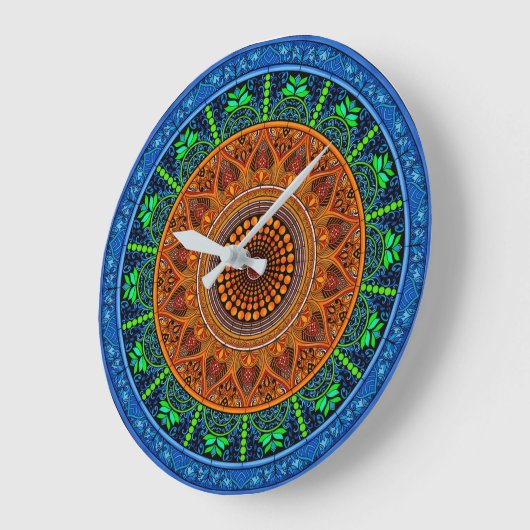 Sacred Geometry Mandala Clock ラージ壁時計 (傾斜)