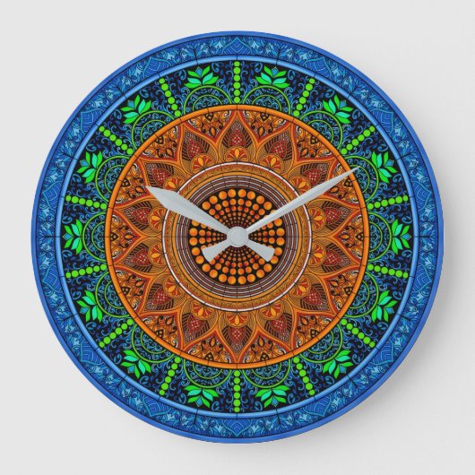 Sacred Geometry Mandala Clock ラージ壁時計 (正面)