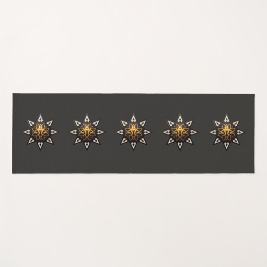 🌟Sacred Geometry Mandala – Timeless Golden Star ヨガマット (正面(横))