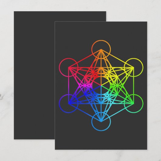 Sacred Geometry Metatrons Cube Zen Yoga 招待状 (正面/裏面)