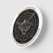 Sacred Geometry • Mountains & Forest (NO NUMBERS) ラウンド壁時計 (傾斜)