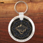 Sacred Geometry Nature Fusion • Mountains & Forest キーホルダー (正面)