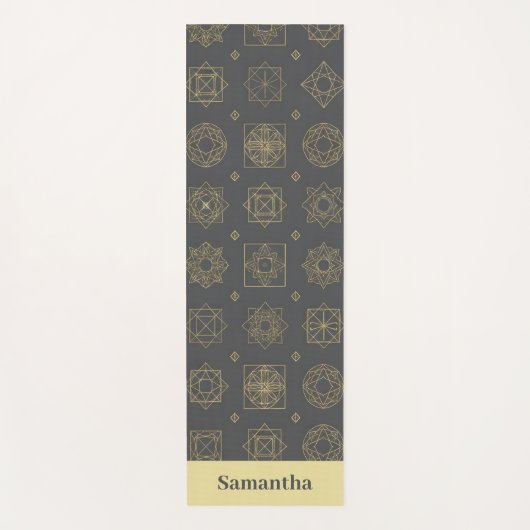Sacred Geometry Pattern Minimal Luxe ヨガマット (正面)