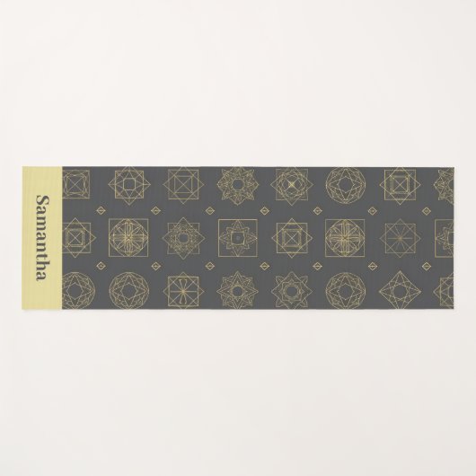 Sacred Geometry Pattern Minimal Luxe ヨガマット (正面(横))