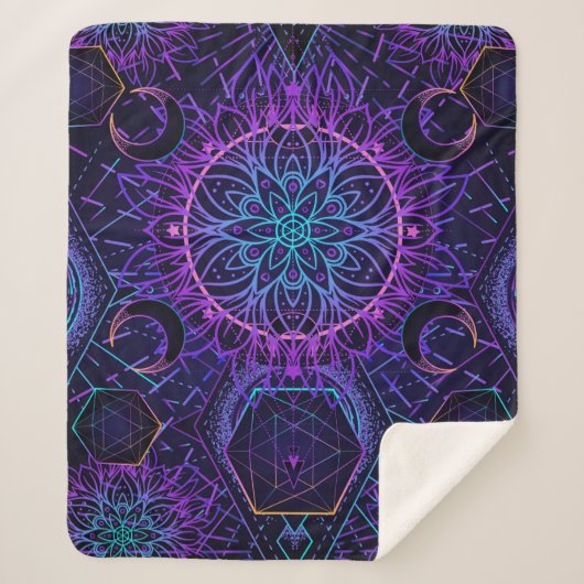 Sacred Geometry seamless pattern. Hindu symbols of シェルパブランケット (正面)