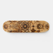 Sacred geometry skateboard, pryrography on wood スケートボード (横)