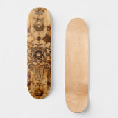 Sacred geometry skateboard, pryrography on wood スケートボード (正面)