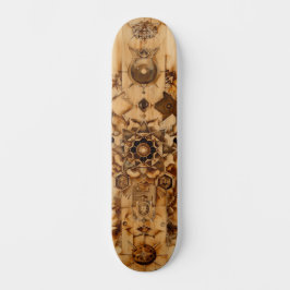 Sacred geometry skateboard, pryrography on wood スケートボード