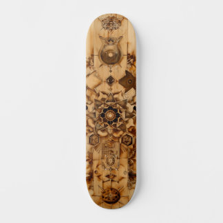 Sacred geometry skateboard, pryrography on wood スケートボード