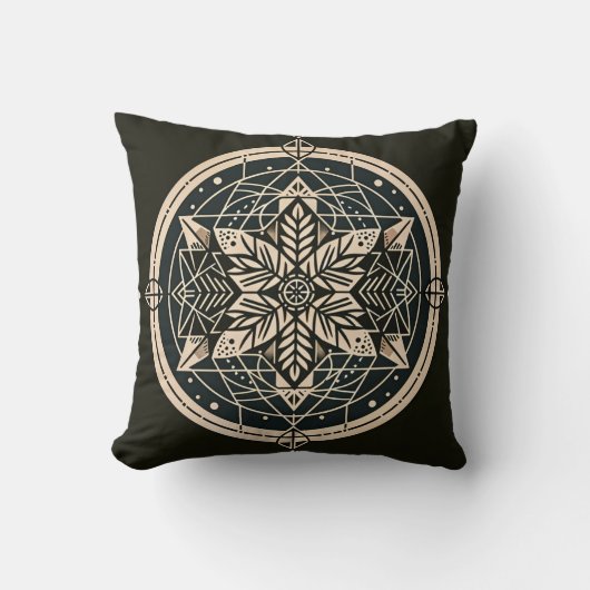 Sacred Geometry Throw Pillow クッション (正面)
