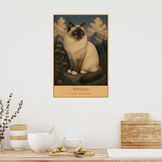 Sacred Grace: Birman Cat ポスター (キッチン)