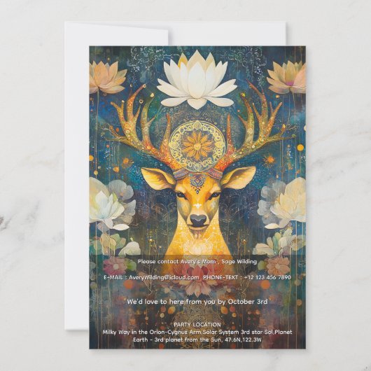 Sacred Grace | Deer Design 招待状 (裏面)