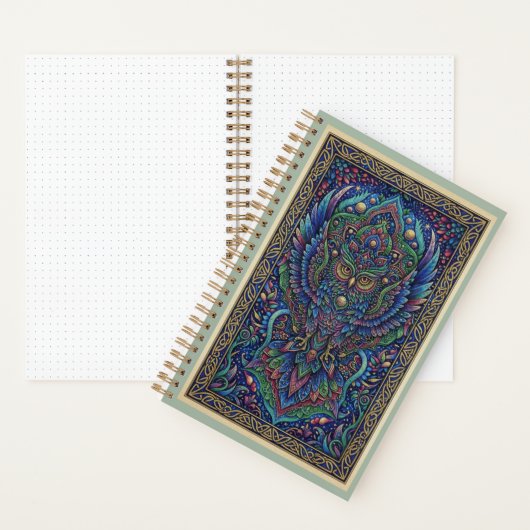 Sacred Guardian Owl Zentangle Totem Journal ノートブック (内側)