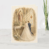 Sacred Heart Catholic Wedding Chapel Ivory サンキューカード (正面)