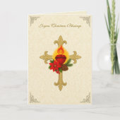 Sacred Heart Jesus Christmas Florals シーズンカード (正面)