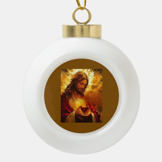 Sacred Heart of Jesus  セラミックボールオーナメント (正面)