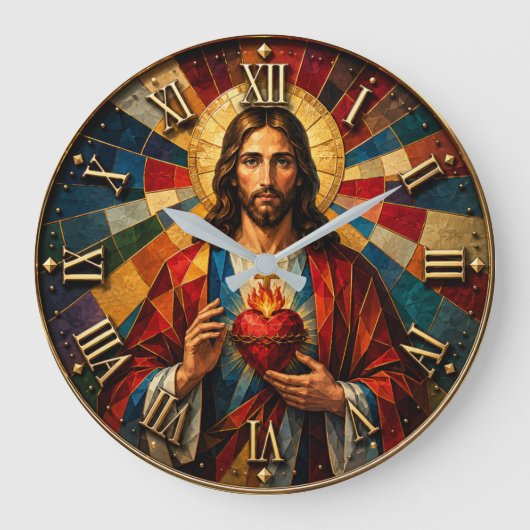 Sacred Heart of Jesus ラージ壁時計 (正面)