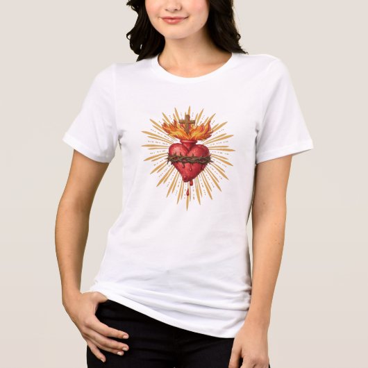 Sacred Heart of Jesus Catholic Traditional トライブレンドＴシャツ (正面)