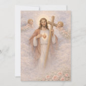 Sacred Heart of Jesus Cross Floral Angels (正面)