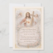 Sacred Heart of Jesus Cross Prayer Floral Design (正面)