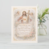 Sacred Heart of Jesus Cross Quote Floral Design (スタンド正面)