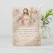 Sacred Heart of Jesus Cross Quote Floral Design (スタンド正面)