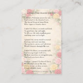 Sacred Heart of Jesus Valentines Prayer Roses 名刺 (裏面)