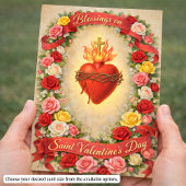 Sacred Heart of Jesus Valentines Prayer Roses 名刺
