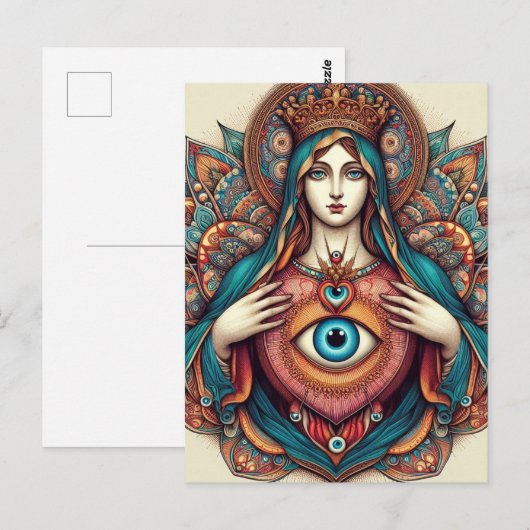 Sacred Heart Of Mary Protection From Evil ポストカード (正面/裏面)