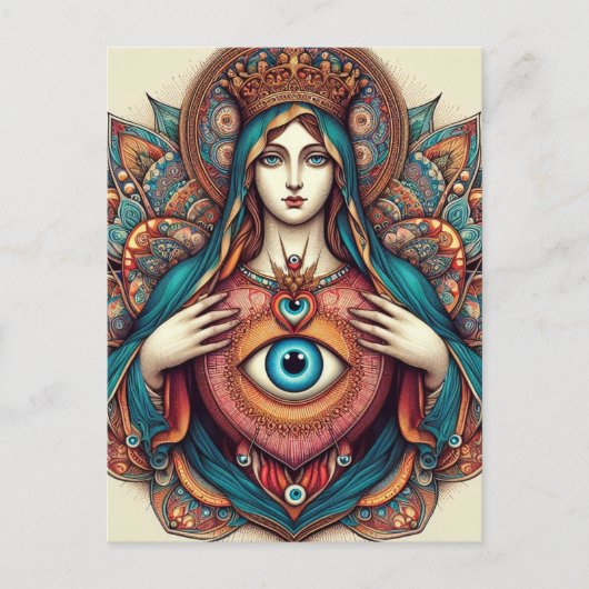 Sacred Heart Of Mary Protection From Evil ポストカード (正面)