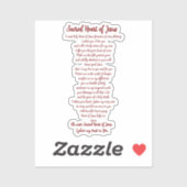 Sacred Heart Prayer Vinyl Sticker シール (シート)