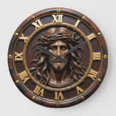 Sacred Heart Savior Portrait ラージ壁時計 (正面)