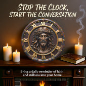 Sacred Heart Savior Portrait ラージ壁時計