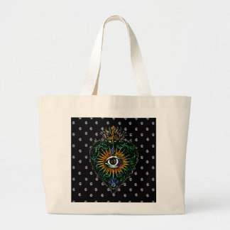 Sacred Heart with All-Seeing Eyes Jumbo Tote Bag ラージトートバッグ