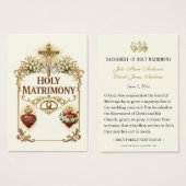 Sacred Hearts Catholic Wedding Prayer Card (正面&裏面)