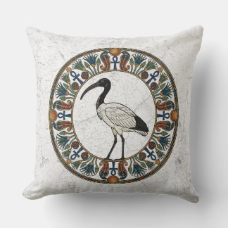 Sacred Ibis of Thoth: God of Wisdom Ancient Egypt クッション